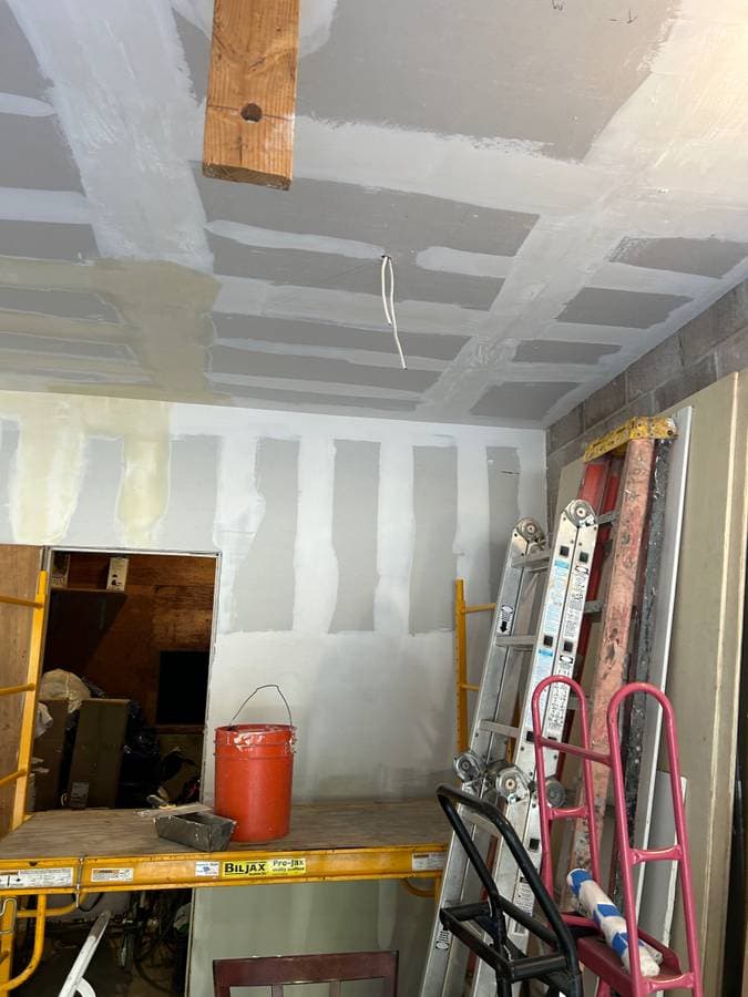 picture of drywall that has been put up